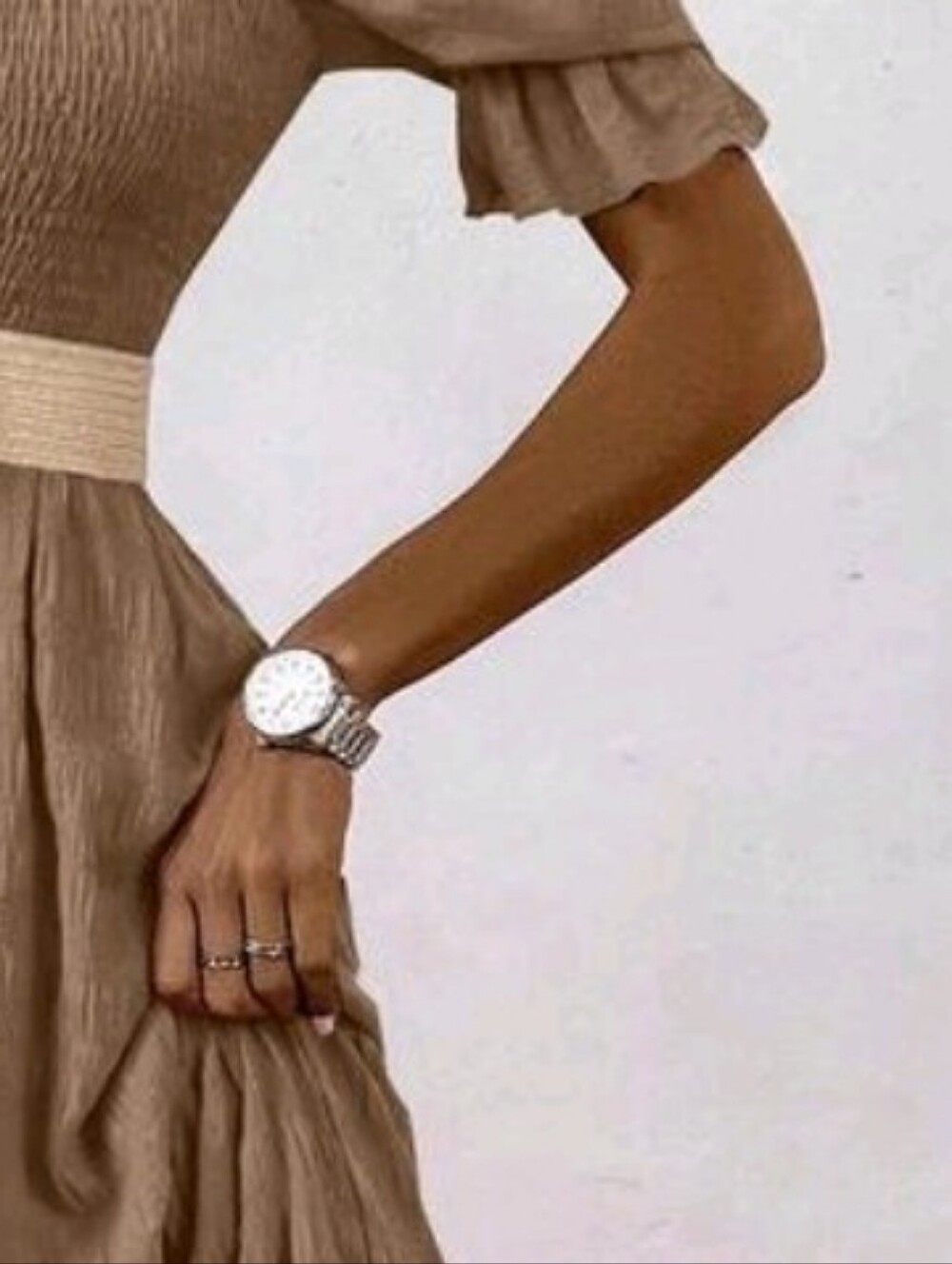 New Tan Khaki Long Dress
